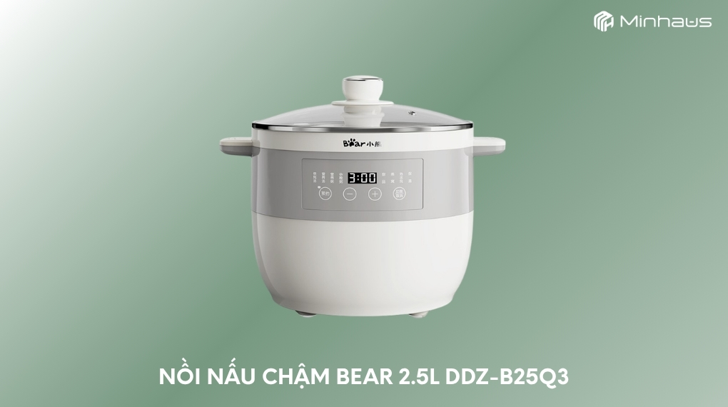 Nồi nấu chậm loại nào tốt? Top 7 nồi nấu chậm đáng mua nhất 6 Nồi nấu chậm Bear 2.5L DDZ-B25Q3