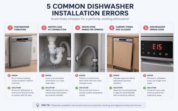 Lắp Máy Rửa Bát Âm Tủ: Hướng Dẫn Từ A–Z Để Máy Vận Hành Hoàn Hảo 3 lỗi thường gặp khi lắp máy rửa bát âm tủ và cách khắc phục