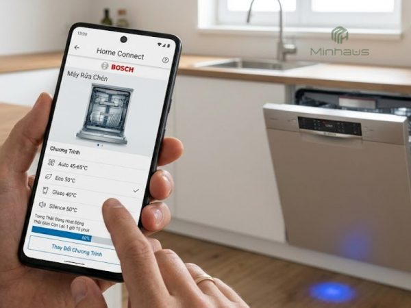 Máy rửa chén Bosch 13 bộ: Loại nào tốt nhất 2026? 3 Điều khiển máy rửa chén Bosch từ xa qua ứng dụng Home Connect trên điện thoại