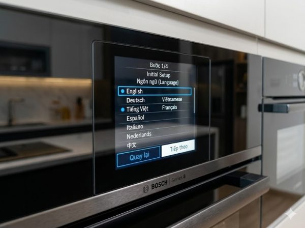 Cách sử dụng lò nướng Bosch Series 8 chi tiết từ A-Z 2 Hướng dẫn cài đặt lò nướng Bosch Series 8 lần đầu tiên - từng bước từ A-Z
