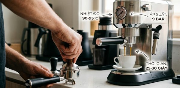 Cách Sử Dụng Máy Pha Cà Phê Espresso Chuẩn Barista 1 Cách sử dụng máy pha cà phê espresso bán tự động chuẩn barista tại nhà
