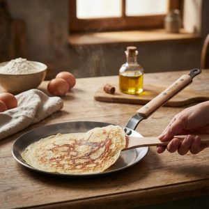 Chảo thép carbon De Buyer 5715 Round crepe pan MINERAL B BOIS 14 chao thep carbon de buyer 5715 round crepe pan mineral b bois 14