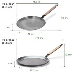 Chảo thép carbon De Buyer 5715 Round crepe pan MINERAL B BOIS 16 chao thep carbon de buyer 5715 round crepe pan mineral b bois 15