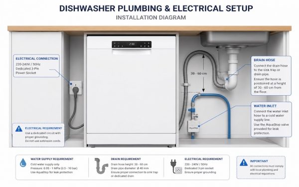 Lắp Máy Rửa Bát Âm Tủ: Hướng Dẫn Từ A–Z Để Máy Vận Hành Hoàn Hảo 1 sơ đồ hạ tầng điện nước lắp máy rửa bát âm tủ