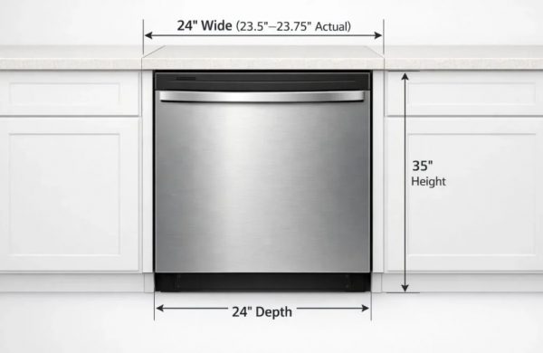 Kích thước máy rửa chén Bosch serie 4 theo kiểu dáng 6 Đo chiều rộng cao sâu khoang tủ bếp để lắp máy rửa chén Bosch Serie 4 đúng kích thước