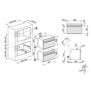Lò nướng kèm vi sóng Smeg SO4102M1B3 Linea âm tủ 14 lo nuong kem vi song smeg so4102m1b3 linea am tu 10