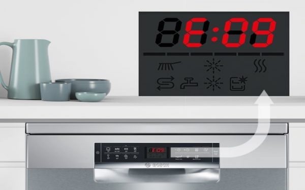 Máy rửa chén Bosch báo lỗi E90: Nguyên nhân & Cách xử lý 1 Màn hình máy rửa chén Bosch hiển thị mã lỗi E90 màu đỏ