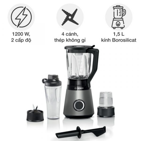 Sinh tố dâu tằm: Cách làm thơm ngon, đẹp da tại nhà 3 Máy xay sinh tố Bosch tại Minhaus - công suất mạnh, xay mịn không bọt, dễ vệ sinh.