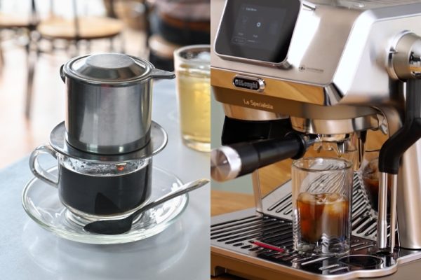 So sánh điểm khác nhau giữa cà phê pha máy và pha phin