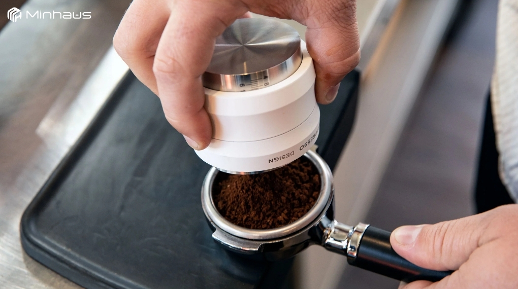 Hiện tượng channeling khi pha espresso là gì? Dấu hiệu nhận biết và cách khắc phục 5 Nếu lực nén không ổn định, khối bột có thể xuất hiện những điểm yếu bên trong