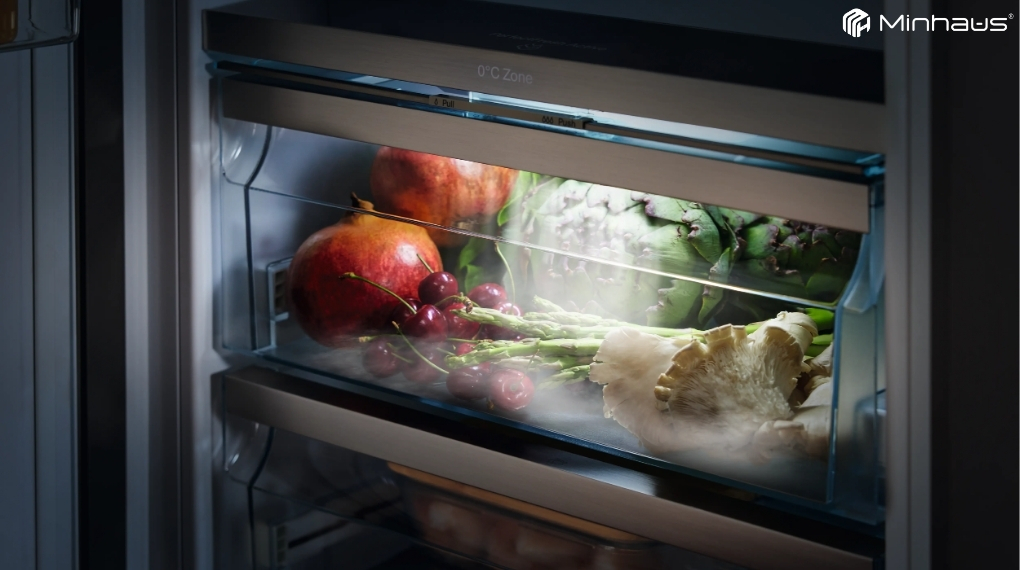 Tủ lạnh Miele và Liebherr: Nên chọn hãng nào cho gia đình Việt? 2 Công nghệ PerfectFresh trên tủ lạnh Miele giúp kiểm soát độ ẩm chính xác, giữ thực phẩm luôn tươi ngon