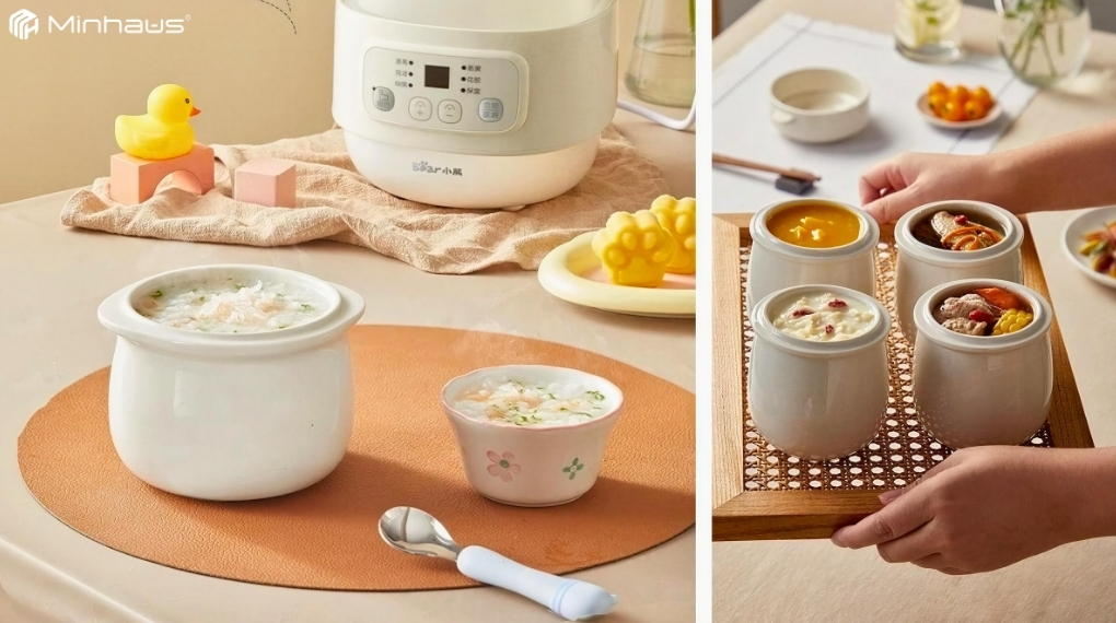 Nồi nấu chậm Bear và Russell Hobbs - Nên lựa chọn thương hiệu nào? 12 Nồi nấu chậm Bear phù hợp với nhu cầu cần chế biến nhiều phần ăn nhỏ