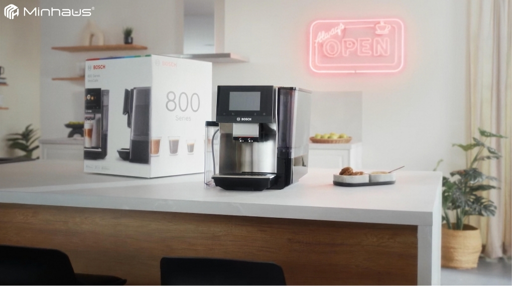 Đánh giá chi tiết máy pha cà phê Bosch TQE80703 Vero Cafe Series 8 11 Máy pha cà phê Bosch TQE80703 phù hợp với gia đình đông người, văn phòng hoặc người yêu thích công nghệ