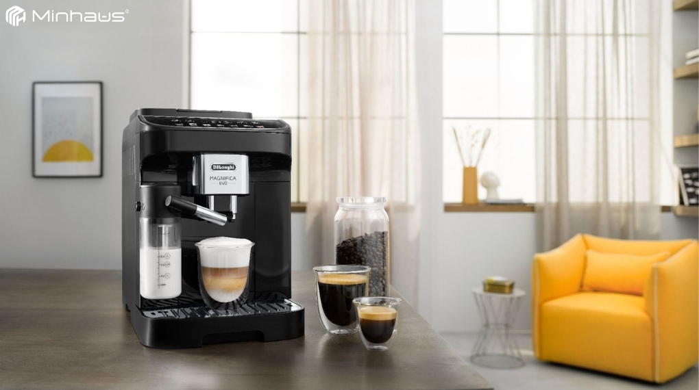 Có nên mua máy pha cà phê De'Longhi Magnifica Evo? Đánh giá chi tiết 2 Máy pha cà phê De'Longhi Magnifica Evo phù hợp với phong cách nội thất hiện đại