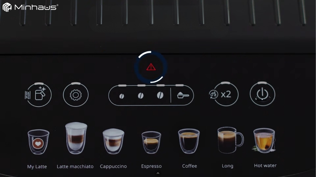 Tổng hợp các lỗi máy pha cà phê De'Longhi và cách khắc phục 2 Đèn cảnh báo chung về sự cố cơ bản trên máy pha cà phê De’Longhi