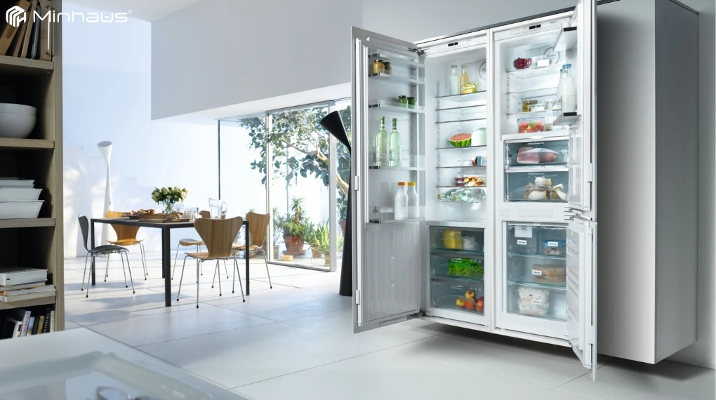 Tổng hợp thông số kích thước tủ lạnh Miele phổ biến hiện nay 14 Tủ lạnh Miele thường hỗ trợ hai biên độ mở cửa là 90° và 115°
