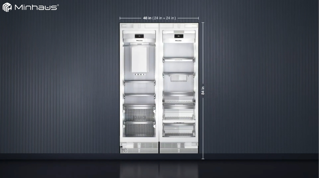 Tủ lạnh Miele MasterCool là gì? Cấu hình, công nghệ và các model phổ biến 2 Cấu hình ghép nối Side-By-Side với tủ mát được lắp đặt liền kề với tủ đông