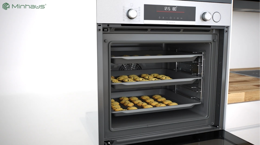 So sánh lò nướng Bosch Series 8 và Series 6: Có đáng để nâng cấp không? 2 Lò nướng Bosch Series 6 sở hữu công nghệ nướng đa chiều 3D HotAir